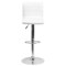 Emma and Oliver Coti Modern Channel Tufted Upholstered Height Adjustable Mid-Back Stool and Pedestal Base with Footrest